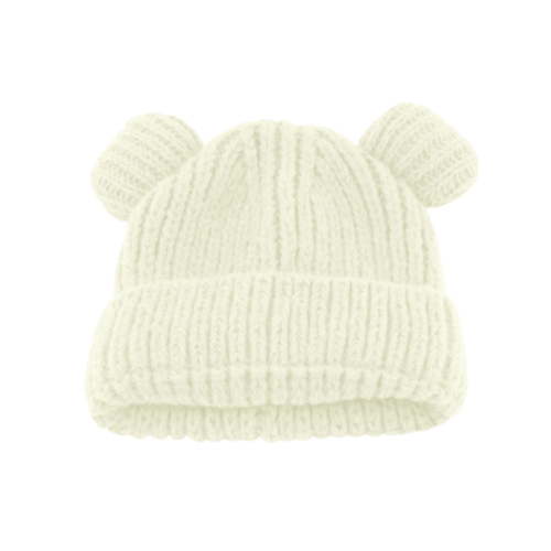 Penkiiy Newborn Baby Hat Bear Ears Infant Caps Baby Boy Girl Toddler Hats Infant Beanie Caps White