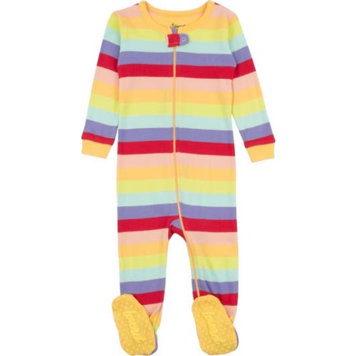 Footed Striped Cotton Matching Family Pajamas, 0-3M