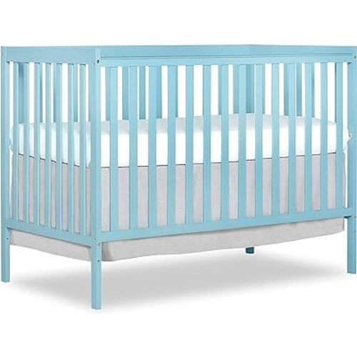 Dream On Me Synergy 5-In-1 Convertible Crib In Aqua Sky, Greenguard Gold Certified