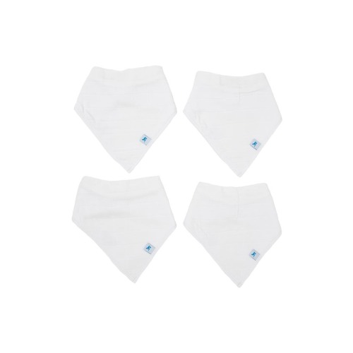 4-Pack Fleece & Cotton Muslin Bandana Bib, One Size