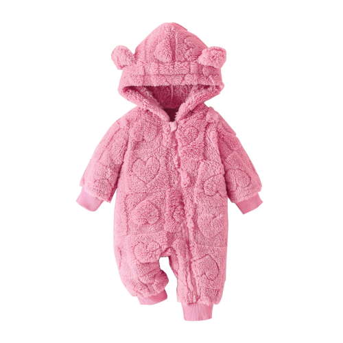 Chbgutlmr Newborn Baby Clothes Winter Toddler Hoodies Zipper Fleece Onesie Infant Boy Girl Warm Outfits