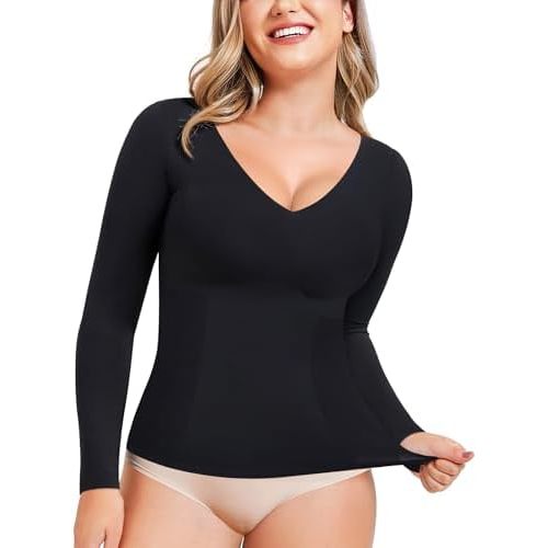 LODAY Compression Tank Tops for Women Tummy Control Shapewear Seamless Body Shaper Workout V-Neck Camisole Cami Tops