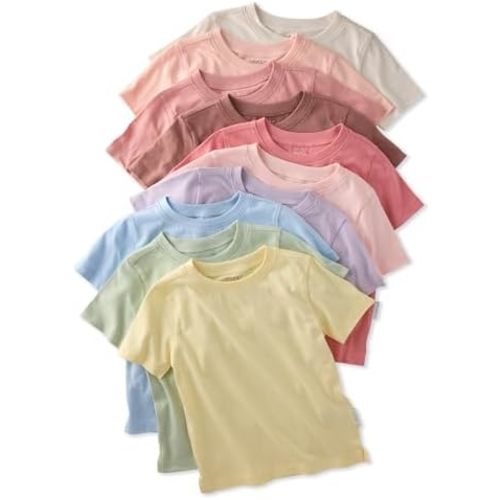 Butterblu Baby Taylor 10-Pack Short Sleeve T-Shirts​ 100% Organic Cotton for Boys​ & Girls