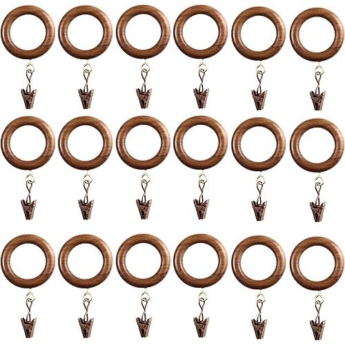 Handmade Rosewood Drapery Rod Rings (1.25 INCH Inner Dia) | Wooden Curtain Rings | for Timeless Elegance, Durability, and Cozy Ambiance (Set of 24 Ring)