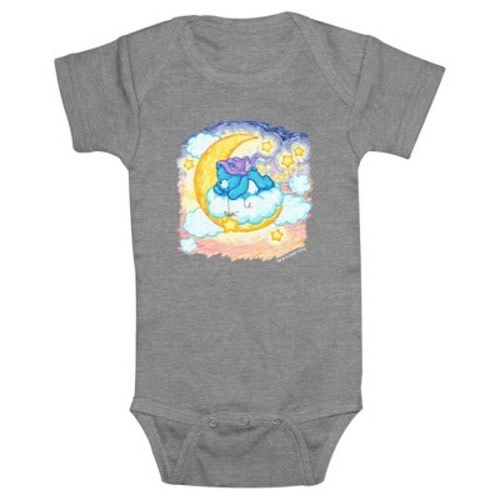 Infant's Care Bears Bedtime Bear Moon Painting  Bodysuit - Athletic Heather - 6 Months