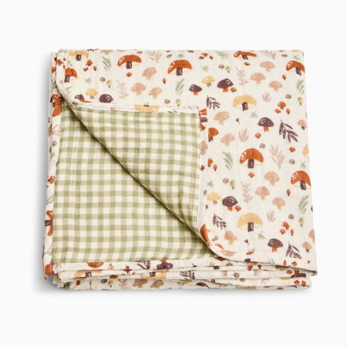 Tiny Kind Organic Cotton Muslin Blanket - Mushroom Forest