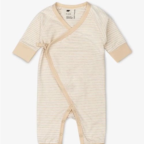 Kimono Tie One-Piece Heather French Stripe | Caro Bambino