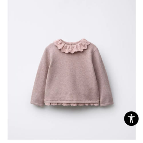 LACE KNIT SWEATER - Light pink | ZARA United States