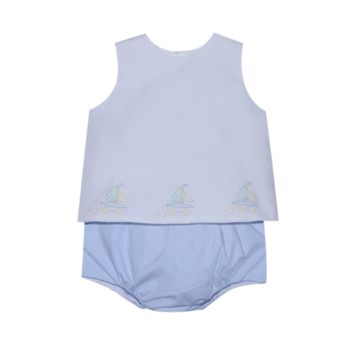 Bailey Sailboat Diaper Set Blue