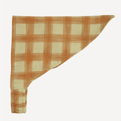 bandana headband | brown plaid | organic cotton gauze