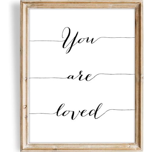 You Are Loved - Calligraphy - Art Print - Unframed - 11x14 | Elegant Calligraphy Art Print | Inspiring and Heartwarming Room Decor | Room Decor to Elevate Your Space with Meaningful Expression