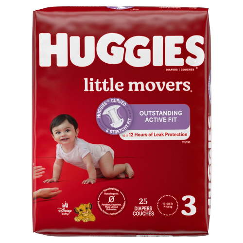2 Pack - Huggies Little Movers Diapers Size 3 Jumbo Pack 25 each Package May Vary