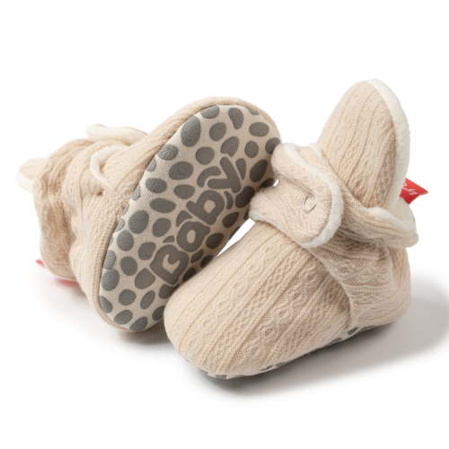 HsdsBebe Baby Girls Boys Cotton Boots Newborn Winter Cozy Fleece Booties Infant Socks Shoes for 0-18 Months