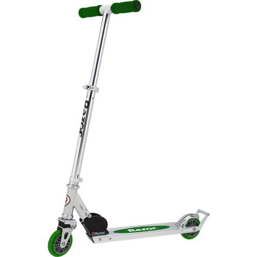 Razor A2 Kick Scooter – Green, Wheelie Bar, Foldable, Lightweight, for Child Ages 5+