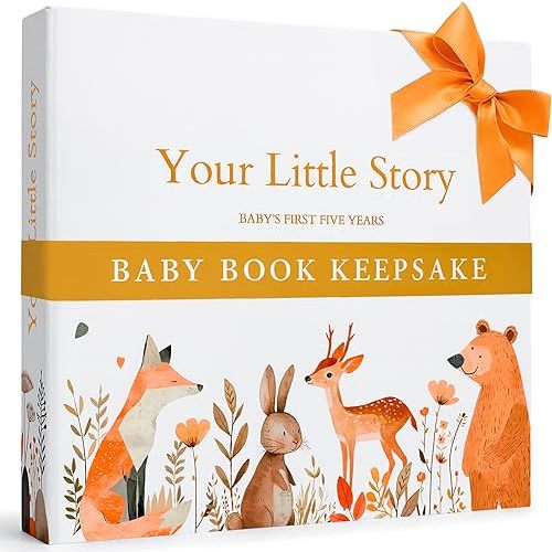 Baby Memory Book Keepsake – 146 Page Baby Journal from Pregnancy to Age 5 | Baby Scrapbook, Gift for Baby Shower, Gender Neutral Baby Book for Boys & Girls