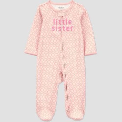 Carter's Just One You®️ Baby Girls' Floral Little Sister Sleep N' Play - Light Pink 9M