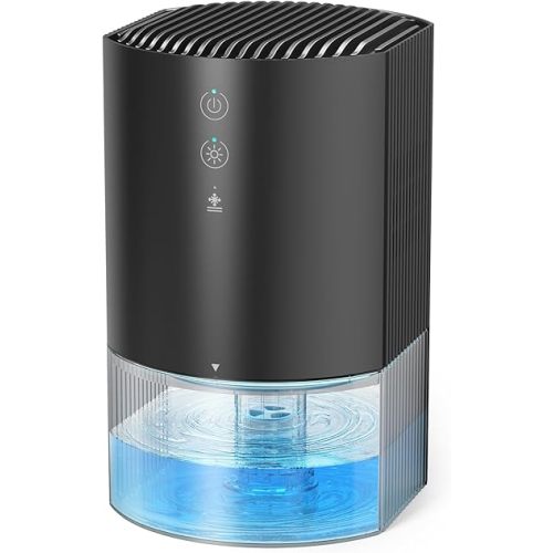 Small Dehumidifiers for Bathroom, Bedroom, Dorm Room, Home, RV, Closet, Wardrobe, Office, Portable Dehumidifier with Auto Shut Off, Auto Defrost, Colorful Light, Ultra Quiet, Energy Saving, 35 OZ