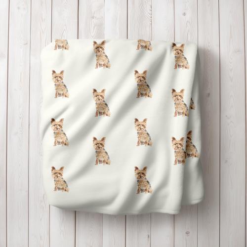 Watercolor Yorkshire Terrier Minky Fleece Blanket Yorkshire Terrier Baby Blanket Dog Lover Blanket Yorkie Baby Gift Yorkie Newborn Gift