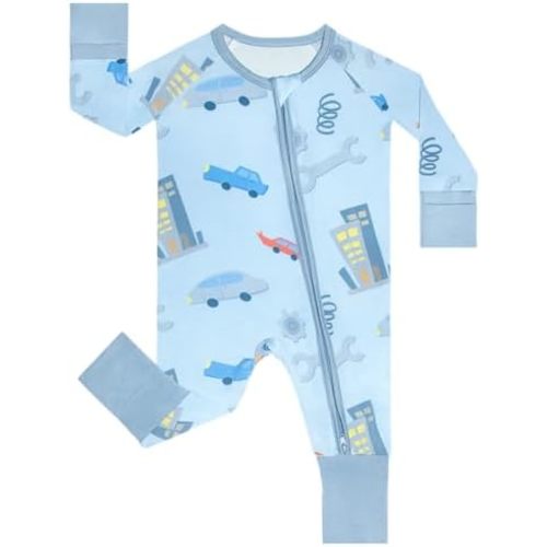 GUISBY Baby Boys' Pajamas Sleep N Play, Baby Clothes, Long Sleeve, Footless,Newborn-2T