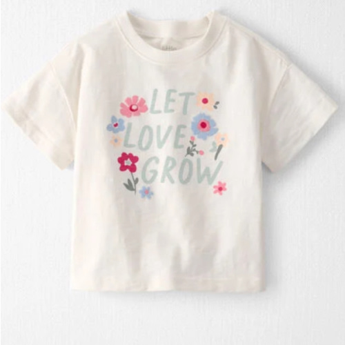 Toddler Girl Organic Cotton 'Let Love Grow' Boxy Tee - Little Planet | Carter's