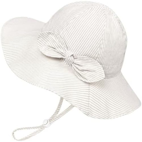 Baby Girl Sun Hat Summer Foldable Beach Hats with UPF50+ Sun Protection Wide Brim Toddler Bucket Hat Cap