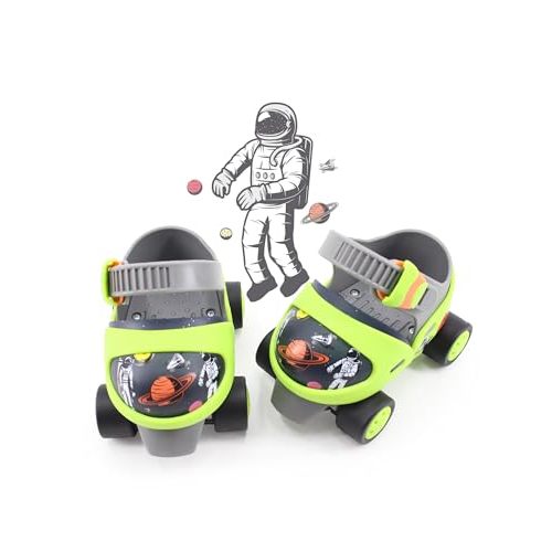 Toddler Kids Quad Roller Skates Age 3-5 C6 to C13 | Skates for Boys & Girls Adjustable 3-Stage Skating System with Detachable Toe Cap & Built-in Toe Stop for Training/Beginner
