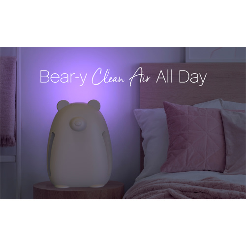 Pure Enrichment® PureZone™ Kids Bear Air True HEPA Air Purifier - Energy Star Rated, 4 Stage Air Filtration, UV-C Light, & Night Light for Medium-Large Rooms, Baby Nurseries, Kid Bedrooms (Sweet Oat)