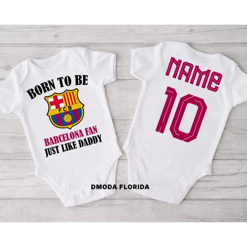 Customize Born To Be Barcelona Baby Bodysuit, Barcelona Fan, Christmas Gift, Gift For Him, Baby Shower Gift , Gift For Her, Birthday Gift,