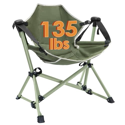 Kids Hammock Chair, Kids Camping Chair, Folding Chair, Green | Portable kids swing chair with adjustable backrest, carry bag and sturdy steel frame for indoor and outdoor fun.