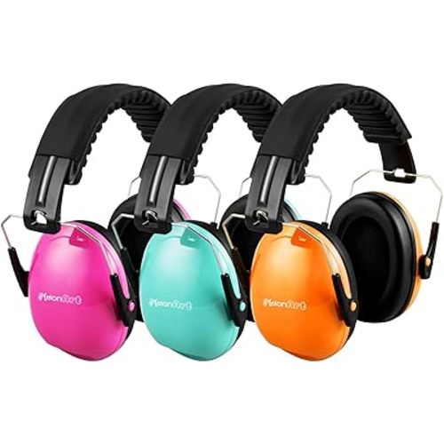MelonArt Kids Ear Protection Earmuffs Safety Hearing Protection Headphones Noise Reduction for Autism Sensory Kids Chirldren (Mint & Pink & Orange)