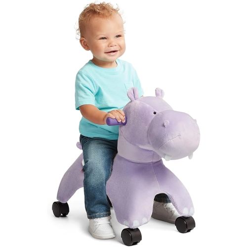 Radio Flyer Holly the Rolling Hippo Ride On, Ages 1-3, EZ-Glide 360-degree Wheels, Easy Grip Handles, Soft Plush Face, Ideal for Active and Imaginative Play, Toddler Ride On Toys