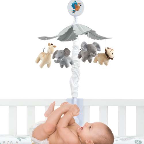 Jungle Friends Musical Baby Crib Mobile Animals Soother Toy – Lambs & Ivy