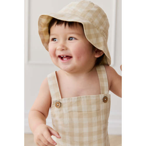 Organic Cotton Bucket Hat - Gingham Pale Khaki – Jamie Kay USA