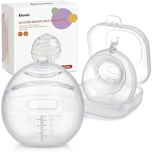 Silicone Breast Milk Collector, 3.4oz/100ml Large Capacity, 2PCS