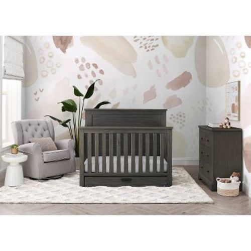Simmons Kids' Caden 6-in-1 Convertible Crib with Trundle Drawer