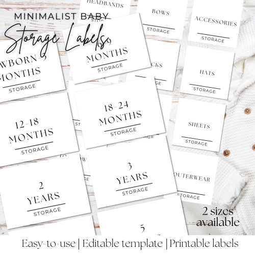 Minimalist Baby Clothes Storage Labels: Editable Printable (PDF)