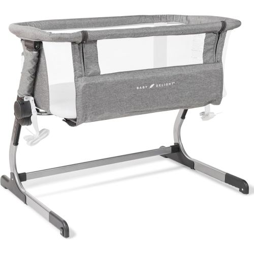 Baby Delight Beside Me Dreamer Bassinet | Bedside Sleeper | 6-Position Height Adjustment | Charcoal Tweed