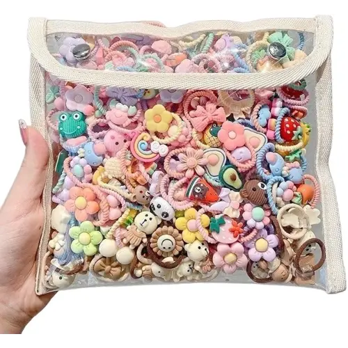 ALTALIVA 100Pcs Baby Hair Ties Cute Elastic Hairbands No Damage Multicolor Small Ponytail Holders for Baby Girls Toddlers Kids