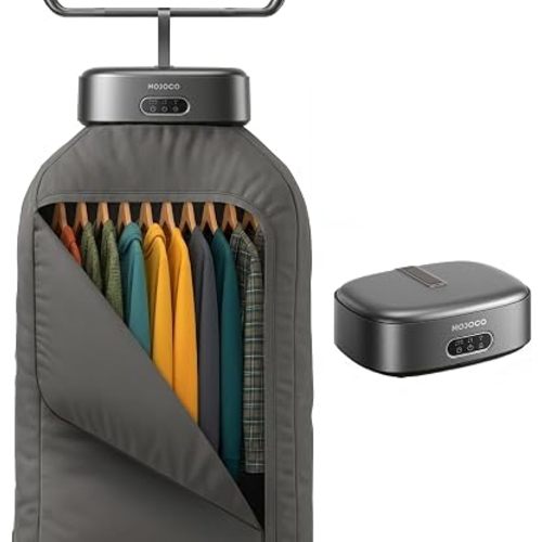 MOJOCO Portable Clothes Dryer - Mini/Compact Dryer for Apartment, RV, Travel - Small Quiet Fast-Drying Machine with Adjustable Timer & Hassle-Free Setup