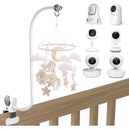 Baby Monitor Mount, 26 Inch Universal Camera Clip for VTech/Infant Optics/Hellobaby/Momcozy/ANMEATE/Motorola and Most Cameras with 1/4'' Screw or Flat Base from 2.2-3.9''