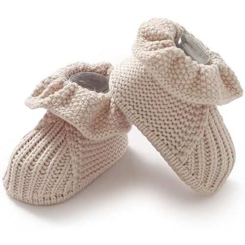 mimixiong Baby Booties Newborn Infant Sock Shoes Hand Knitting Crochet Boy and Girl Cozy Shoes