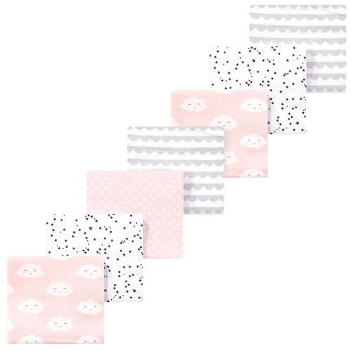 Luvable Friends Hudson Baby Flannel Receiving Blankets 7pk, Cloudy Dream