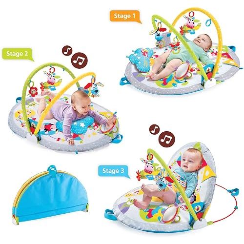 Yookidoo Baby Play Gym & Infant Mat - Lay to Sit-Up 3-in-1 Activity Center