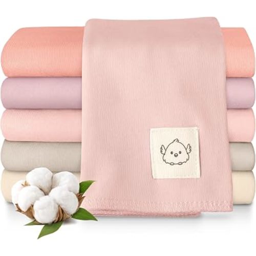 Organic Burp Cloths Baby Boy, Girl,6-Pack Large Burping Cloths (Muted Muse)