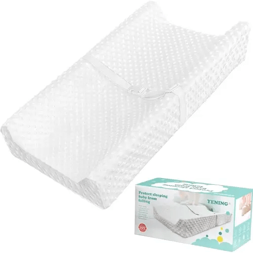 YENING Small Changing Pad Mini 23 x 13 with Washable Cover Waterproof Baby Diaper Changing Pad for Dresser Table Pad White