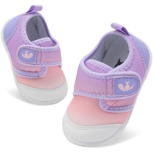 FEETCITY Baby First Walking Shoes Boys Girls Infant Sneakers Crib Shoes Breathable Lightweight Slip On Shoes