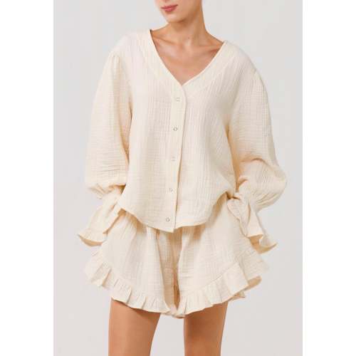 LUXE RUFFLED MUSLIN SET