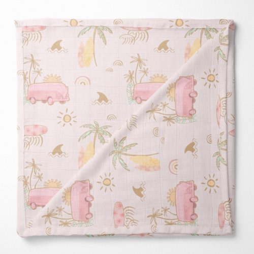 Boho Surfer Girl Muslin Blanket