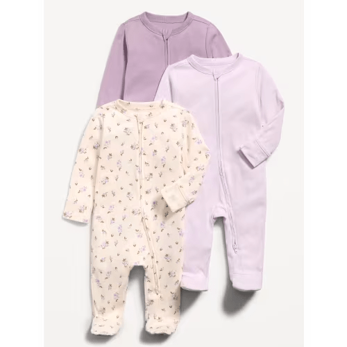 2-Way-Zip Sleep & Play Footed One-Piece 3-Pack for Baby