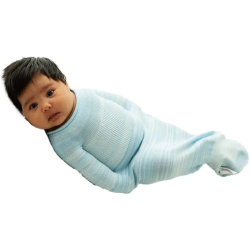 Swaddelini Swaddle Sleep Sack, Easy-to-Use Baby Sleep Sack, Helps Babies Sleep Longer, 0-3 Months, 6-12 Pounds, Made in USA, Blue